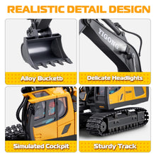 Load image into Gallery viewer, Remote Control Excavator Toys, 11 Channel 1:20 RC Construction Vehicles, 680° Rotation Hydraulic Car Toys, RC Truck Digger