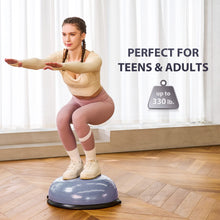 Load image into Gallery viewer, ZELUS Balance Ball Trainer with Resistance Bands and Foot Pump, Inflatable Yoga Ball , 330lb Cap (Dutch blue)