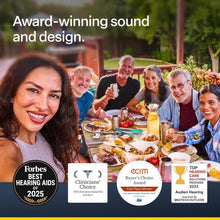 Load image into Gallery viewer, Audien Atom X Hearing Aid For Seniors & Adults with Hearing Loss - Noise Cancelling, Rechargeable OTC Bluetooth Hearing Aids w/Charging Case, 48+ Hour Battery Life, Touchscreen Control, Nearly Invisible Design