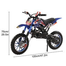 Load image into Gallery viewer, Mini Kids Dirt Bike, Pocket Rocket Mini Motorbike with Suspensions, Off-Road Mini Motorcycle Pit Bike, Disc Brakes, Blue