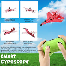 Load image into Gallery viewer, Wireless Airplane Toy - 2.4GHZ RC Glider with Lights, Remote Control Airplane for Adults & Kids