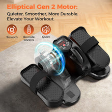 Load image into Gallery viewer, ESL Under Desk Elliptical - Portable Leg Exerciser with Pedal Strap for Seniors, Compact Seated Elliptical with Remote Control, LCD Display Electric Elliptical