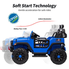 Load image into Gallery viewer, 2 Seater Ride on Toy Car for Kids, 24V 4WD Ride-on Truck Kids Electric Car with Remote Control, 4x200W Motors - Blue