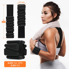 Load image into Gallery viewer, Wrist Weights, Ankle Weights Adjustable Wrist Weighted Bracelet Set of 4 (2LB Each)- Black