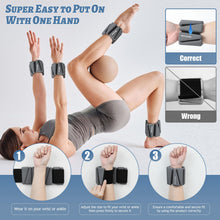 Load image into Gallery viewer, BECOJADDE Ankle Weights Set of 2 (2 lb Each) Adjustable Wrist Weights - Dark Grey