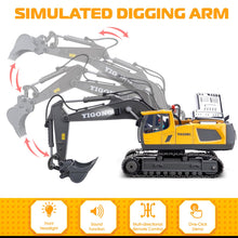 Load image into Gallery viewer, Remote Control Excavator Toys, 11 Channel 1:20 RC Construction Vehicles, 680° Rotation Hydraulic Car Toys, RC Truck Digger