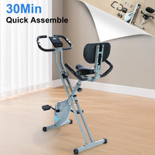 Load image into Gallery viewer, BARWING Exercise Bike Stationary Bikes for Home with APP,3 in 1 Folding Exercise Bikes App-X4-Grey