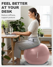 Load image into Gallery viewer, Trideer Exercise Ball for Office Desk, Yoga Ball Chair to Relieve Back Pain, Stability & Fitness Ball -pink