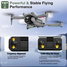 Load image into Gallery viewer, ASFSFQ PRO Drone with Camera for Adults 2k, Brushless Motors Drone for Kids Beginners, 40mins Flight Time with 2 Batteries, FPV Foldable RC Quadcopter, Toys Gifts for Teen Boys Girls, Beginner (Grey)