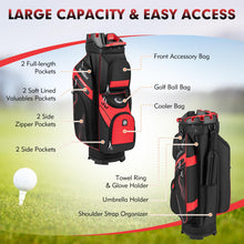 Load image into Gallery viewer, Tangkula Golf Cart Bag with 14-Way Full Length Dividers (Red)