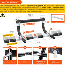 Load image into Gallery viewer, Ally Peaks Pull Up Bar for Doorway | Thickened Steel Max Limit 440 lbs -Sliver