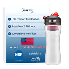 Load image into Gallery viewer, ÖKOH2O Purification Water Bottle with Advanced Filtration, Charcoal, 22oz