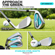 Load image into Gallery viewer, PGM Women's Complete 12-Club Golf Set with Stand Bag & Hybrid - Left-Handed