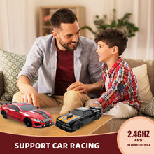 Load image into Gallery viewer, 2.4GHz 1:16 Scale 4WD High Speed Remote Control Cars Vehicle with LED Lights Two Batteries and Drifting Tires Racing Sport Toy Cars