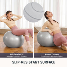 Load image into Gallery viewer, ZELUS Balance Ball Trainer with Resistance Bands and Foot Pump, Inflatable Yoga Ball , 330lb Cap (Dutch blue)