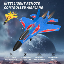 Load image into Gallery viewer, QFCST Foam Remote Control Wireless Airplanes RC Planes, Remote Control Fighter Toys, 2CH 2.4Ghz RC Fighter Jet with Light, Hobby Rc Airplanes Easy to Fly for Kids Boys Adults(Yellow)