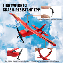 Load image into Gallery viewer, RC Airplane, 2.4GHz 2 Channel Remote Control Aircraft with 6-Axis Gyro Stabilizer, Ready to Fly Aircraft Toy, Red