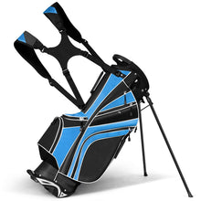 Load image into Gallery viewer, Mayjooy Golf Stand Bag, Portable Carry Golf Bag w/Ergonomic Dual Straps & 6 Way Top Divider, Lightweight Carry Organizer Pocket w/Umbrella Ring, Ideal for Men & Women (Blue)