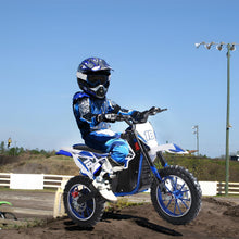 Load image into Gallery viewer, Dirt Bike, Kids Electric Motocross Bike, Off Road Mini Motorcycle, Electric Pocket Motorbike, Blue