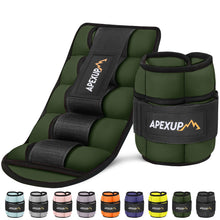 Load image into Gallery viewer, APEXUP 10lbs/Pair Adjustable Ankle Weights for Women and Men (Green)