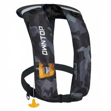 Load image into Gallery viewer, Owntop Automatic Inflatable Swim Jacket Adults, Highly Visible Manual Swim Vest, 24g CO2 Cartridge Included, Low Profile for Kayak, Fishing, Paddle Sports, Black Camo