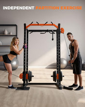 Load image into Gallery viewer, Power Cage for Home Gym, 2000LBS Power Rack with Cable Crossover and Dual Independent Pulley System, Squat Rack with LAT Pull Down System, Workout Cage for for Full Body Training