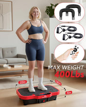 Load image into Gallery viewer, Zoomsnail Vibration Plate Exercise Machine, 8000 Vibrations/min Adjustable Fitness Platform, 400 Lbs Capacity Extra Large Size Vibrating Platform with Bluetooth for Weight Loss, Women & Men, Valentine