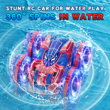 Load image into Gallery viewer, 4WD Waterproof RC Car, 2.4 GHz Amphibious Remote Control Car Remote Control Boat for Kids, 360°Rotation RC Truck Stunt Cars