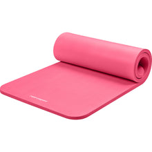 Load image into Gallery viewer, Retrospec Solana Yoga Mat 1" Thick w/Nylon Strap for Men & Women - Non Slip Exercise Mat for Home Yoga, Pilates, Stretching, Floor & Fitness Workouts - Pink Dahlia