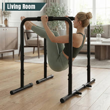 Load image into Gallery viewer, OLIXIS Dip Bar, Adjustable Heavy Duty Dip Bar Station - Inky Black