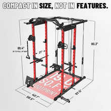 Load image into Gallery viewer, Mikolo K6 Power Cage, Power Rack with Cable Crossover System, 230b Rubber Weight Set-Red