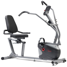 Load image into Gallery viewer, Sunny Health & Fitness Compact Performance Recumbent Elliptical Bike - Gray