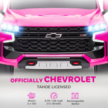 Load image into Gallery viewer, Chevrolet Tahoe Licensed Kids Ride on Car, 12V Battery Powered Kids Electric Car with Remote Control, Pink