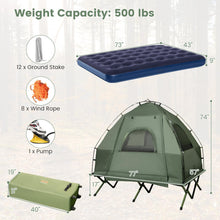 Load image into Gallery viewer, Goplus Camping Tent Cot, 5-in-1 Folding Camping Bed with Air Mattress, Pillow, Sleeping Bag, Waterproof Elevated Tent Shelter, Portable Outdoor Sleeping Cot with Carry Bag for Picnic, Trip (2-Person)