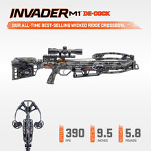 Load image into Gallery viewer, Wicked Ridge Invader M1 De-Cock Crossbow, Peak Camo - 390 FPS - Equipped with Pro-View 400 Scope, ACUdraw De-Cock (Crank System) + D1 Trigger