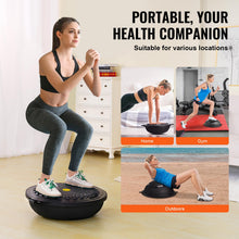 Load image into Gallery viewer, VEVOR 26-inch Half Exercise Ball Trainer, 1500 lbs Capacity Balance Ball, Includes Resistance Bands -Black