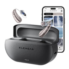 Load image into Gallery viewer, ELEHEAR-Beyond Hearing Aids, Rechargeable Bluetooth OTC Hearing Aids for Seniors with AI Noise Cancellation, Superior Sound Quality Smart, Bluetooth Enabled & App Control, Champagne Gold