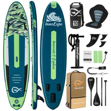 Load image into Gallery viewer, InnoExpo 11' Inflatable Stand Up Paddle Boards with Premium Accessories, Wide Stable SUP Paddle Board Design, Non-Slip Comfort Deck for Youth & Adults (Dynamic/Kayak Seat)