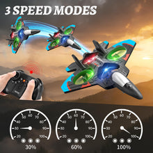 Load image into Gallery viewer, RC Airplane Fighter Jet with Light, 360° Flip Fighter Jet Toys, Stunt Roll, Airplane Toy Gifts