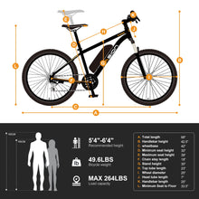 Load image into Gallery viewer, Electric Bike for Adults with Peak 500W Brushless Motor, 40Miles 20MPH Commuting Electric Mountain Bike with 360Wh Removable Battery