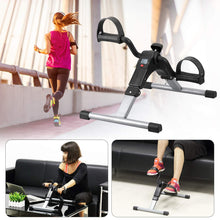Load image into Gallery viewer, Folding Pedal Exerciser, Mini Exercise Bike Under Desk Bike Foot Pedal Exerciser (Silver)