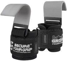 Load image into Gallery viewer, Weight Lifting Hooks Heavy Duty (Gray, Men-Wrist Size Large)