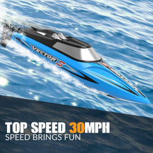 Load image into Gallery viewer, Brushless RC Boats for Adults, 30+MPH 17.7" High Speed Remote Control Boat with Rechargeable Battery (Blue)
