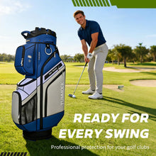 Load image into Gallery viewer, TUMMOCK Golf Cart Bag, 14-Way Top Divider with Multiple Storage Pockets, Handles and Rain Cover, Lightweight & Durable Golf Bag for Men, Cart-Friendly Design (Blue)