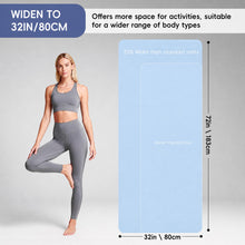 Load image into Gallery viewer, Wimwum Extra Wide Yoga Mat 72" x 32", 6mm Non Slip TPE Exercise Mat with Carrying Strap, Large Workout Mat for Yoga, Pilates, Stretching, HIIT & Home Gym, IceBlue