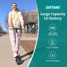 Load image into Gallery viewer, Ultra Electric Scooter, 8.5" Honeycomb Tire, Max 13 Mile and 15.5 Mph 300W Motor, Bright Headlight (Pink)