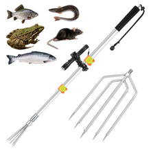 Load image into Gallery viewer, SANLIKE 4FT Fishing Harpoon Spear Gaff Gig, Frog Fork Hook, Silver