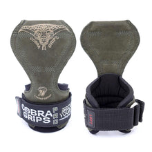 Load image into Gallery viewer, Cobra Grips Weight Lifting Gloves with Adjustable Neoprene Padded Wrist Wraps - (PRO Green Leather)
