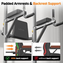 Load image into Gallery viewer, Power Tower Pull Up Station for Home Gym, Dip Station with Splayed H-Shaped Base, 440LBS Capacity
