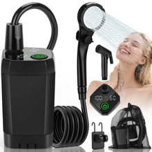 Load image into Gallery viewer, vignuto Portable Shower for Camping, Rechargeable Camping Shower kit with LED Display of Battery Level and Temperature, Lasting-150 Mins, Suitable for Outdoor Shower, Pet Bath, Car Washing